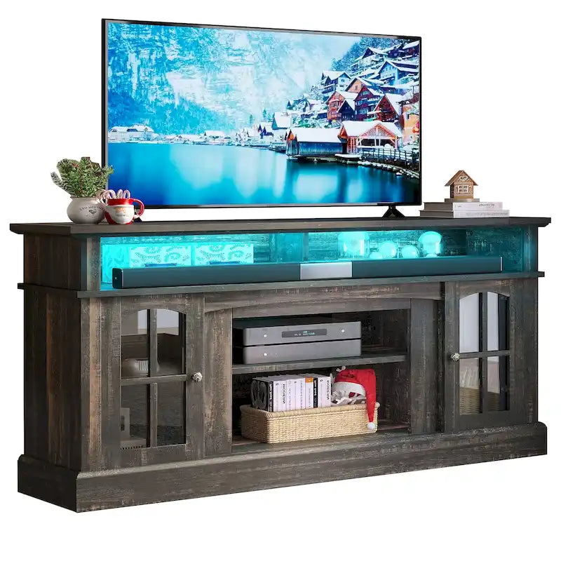 Móvel de TV Alto Estilo Rústico de 58 Polegadas com Sistema LED RGB